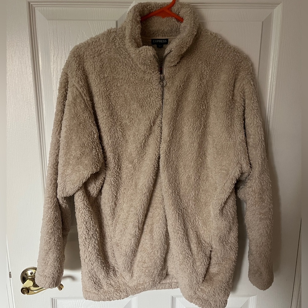 EXPRESS Oversized Cozy Faux Fur Half Zip